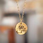 Load image into Gallery viewer, Single Sided Lazer Engraved 20MM Disc Necklace - LINE ART
