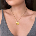 Load image into Gallery viewer, PRE-ORDER Lazer Engraved Heart Skinny Paperlink Drop Necklace (Mother&#39;s heart)
