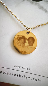 PRE-ORDER Single Sided Lazer Engraved 20MM Disc Necklace - ACTUAL PHOTO