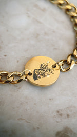 Load image into Gallery viewer, Lazer Engraved 15mm Disc with Thick Curb Bracelet (QR CODE) for guys
