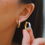 Load image into Gallery viewer, Dual Hoop Earrings in Gold &amp; Silver
