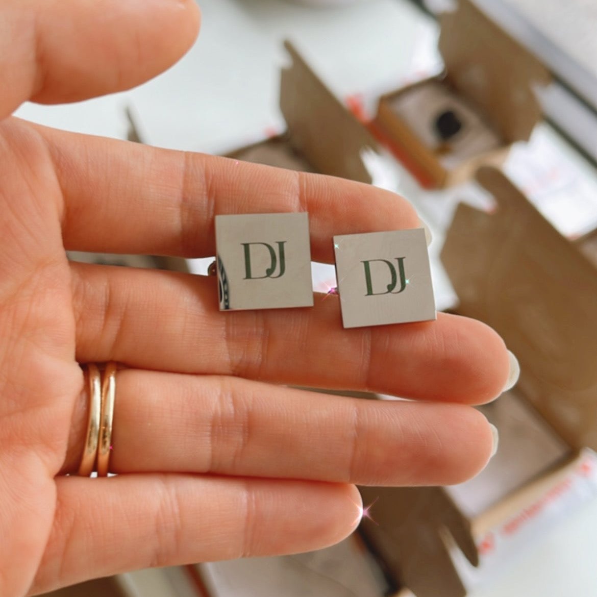 PRE-ORDER Lazer Engraved Square Cufflinks in SILVER