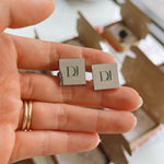 Load image into Gallery viewer, PRE-ORDER Lazer Engraved Square Cufflinks in SILVER
