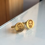 Load image into Gallery viewer, Lazer Engraved Round Cufflinks
