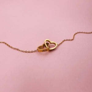 *LIMITED Lazer Engraved Interlocking Heart Necklace