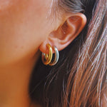 Load image into Gallery viewer, Dual Hoop Earrings in Gold &amp; Silver

