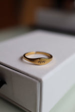 Load image into Gallery viewer, Lazer Engraved Signet Gold Filled Ring - Adjustable
