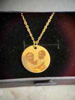 Load image into Gallery viewer, PRE-ORDER Single Sided Lazer Engraved 20MM Disc Necklace - ACTUAL PHOTO
