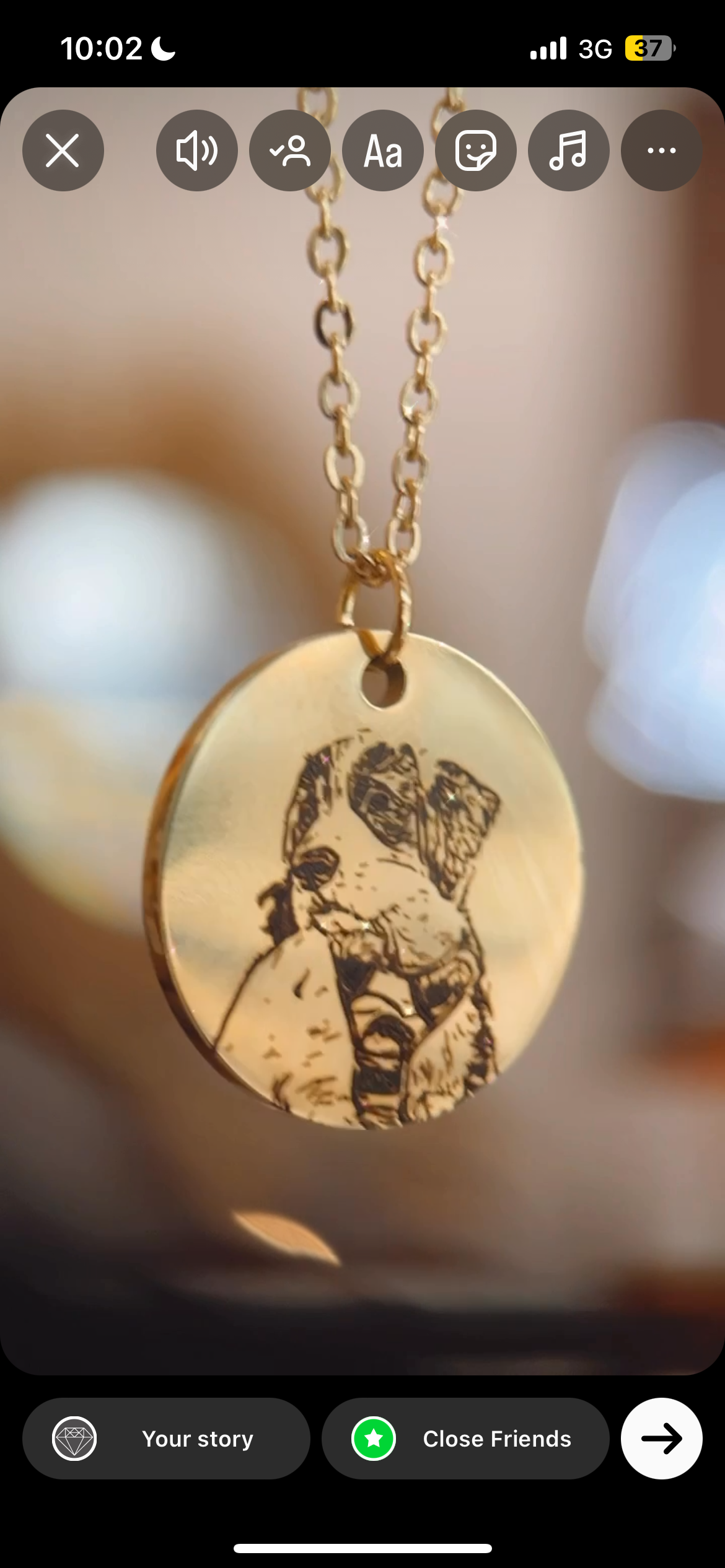 Single Sided Lazer Engraved 20MM Disc Necklace - LINE ART