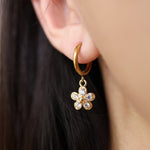 Load image into Gallery viewer, LIMITED HOLIDAY Flower Sparkle Hoops
