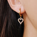 Load image into Gallery viewer, LIMITED HOLIDAY Heart Sparkle Hoops

