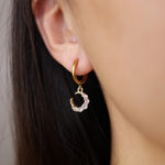 Load image into Gallery viewer, LIMITED HOLIDAY Moon Sparkle Hoops
