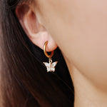 Load image into Gallery viewer, LIMITED HOLIDAY Butterfly Sparkle Hoops
