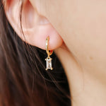 Load image into Gallery viewer, LIMITED HOLIDAY Emerald Sparkle Hoops
