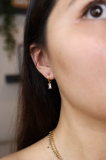 Load image into Gallery viewer, LIMITED HOLIDAY Emerald Sparkle Hoops
