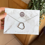 Load image into Gallery viewer, LIMITED White Gold Filled Ring Keeper Necklace in Heart PLUS VERSION
