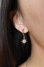 Load image into Gallery viewer, PRE-ORDER LIMITED HOLIDAY Star Sparkle Hoops
