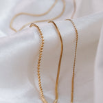 Load image into Gallery viewer, Adjustable Skinny Flat Gold Filled Necklace
