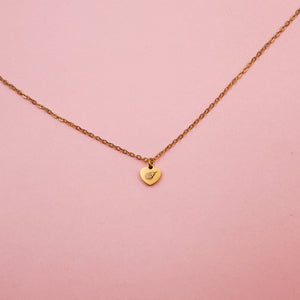 LIMITED VALENTINE'S Lazer Engraved Flat Heart Gold Filled Necklace