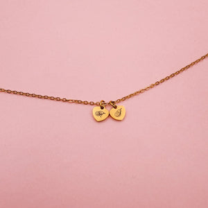 LIMITED VALENTINE'S Double Lazer Engraved Flat Heart Gold Filled Necklace