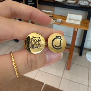 Lazer Engraved Round Cufflinks