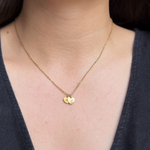 Load image into Gallery viewer, LIMITED VALENTINE&#39;S Lazer Engraved Flat Heart Gold Filled Necklace
