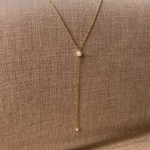 Load image into Gallery viewer, Pearl Gold Filled Y-Necklace
