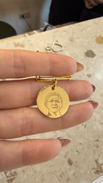 Load image into Gallery viewer, Lazer Engraved Memorial Pendant Pin - LINE ART
