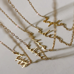 Load image into Gallery viewer, *PRE-ORDER Custom Mini Script Micro Paperlink Gold Filled Necklace
