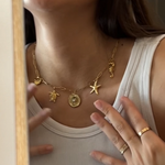 Load image into Gallery viewer, 5 Charm Gold Filled Necklace
