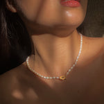 Load image into Gallery viewer, Full Pearl Flower Toggle Necklace
