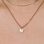 Load image into Gallery viewer, LIMITED VALENTINE'S Lazer Engraved Flat Heart Gold Filled Necklace
