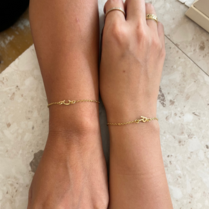 *PRE-ORDER Mini Sideways Initial Gold Filled Bracelet