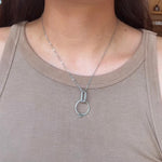 Load image into Gallery viewer, PRE-ORDER White Gold Filled Ring Keeper Necklace in Oval
