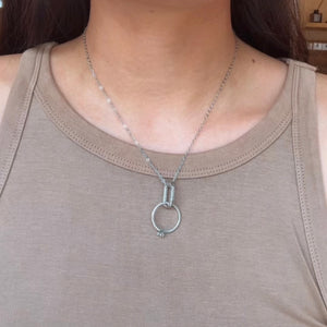 PRE-ORDER White Gold Filled Ring Keeper Necklace in Oval