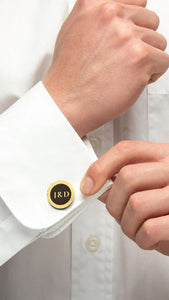 Reverse Engraved Round Cufflinks