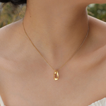 Load image into Gallery viewer, Oval Mobius Gold Filled Necklace
