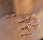 Load image into Gallery viewer, Oval Mobius Gold Filled Necklace
