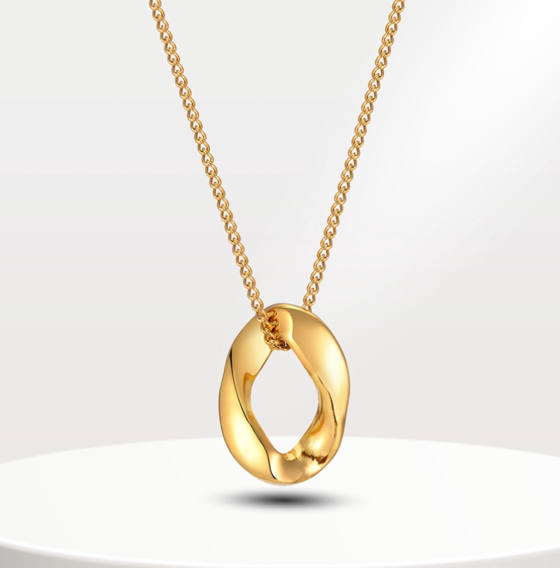 Oval Mobius Gold Filled Necklace