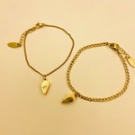 Load image into Gallery viewer, Lazer Engraved Couple Magnetic Heart Gold Filled Curb Bracelets
