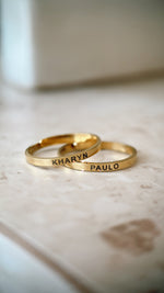 Load image into Gallery viewer, Lazer Engraved Couple Gold Filled Rings - Adjustable
