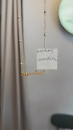 Load and play video in Gallery viewer, *PRE-ORDER Custom Script Necklace + Beaded Chain Upgrade
