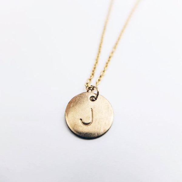 Monogram Disc Gold Filled Necklace (1 character)