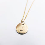 Load image into Gallery viewer, Monogram Disc Gold Filled Necklace (1 character)
