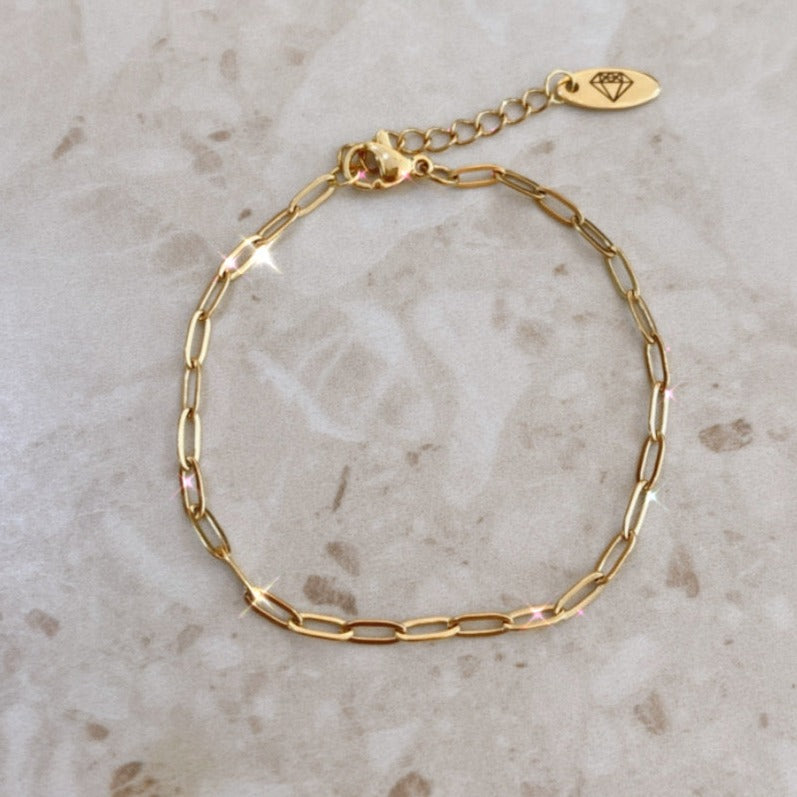 Skinny Paperlink Chain Gold Filled Bracelet