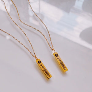 Lazer Engraved Couple Bar Necklaces