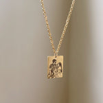 Load image into Gallery viewer, LIMITED Lazer Engraved Rectangle Necklace FOR GUYS - LINE ART
