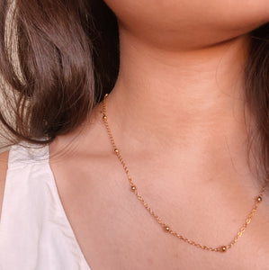 Beaded Chain Gold Filled Necklace