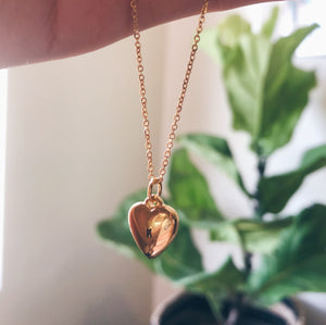 Monogram Puffy Heart Gold Filled Necklace (1 character)