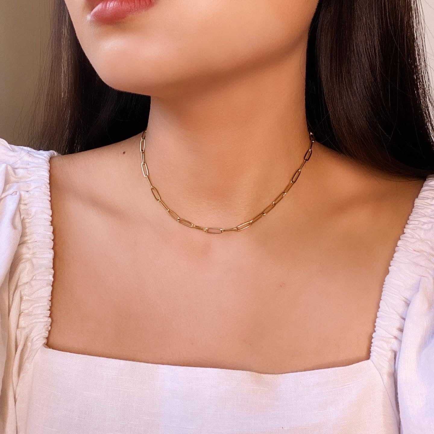 Paperlink Chain Gold Filled Necklace / Choker